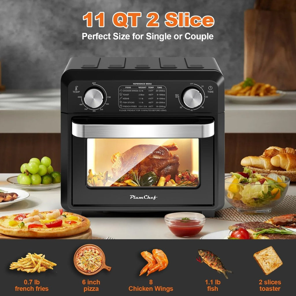 11QT Compact Air Fryer Toaster Oven, 1000W, Convection Countertop, - TrendNestOfficial
