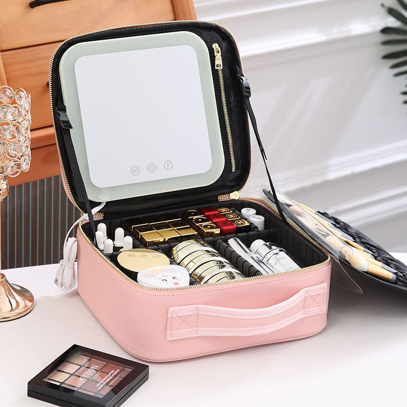 Tragbare LED Make-up Aufbewahrungstasche mit Spiegel