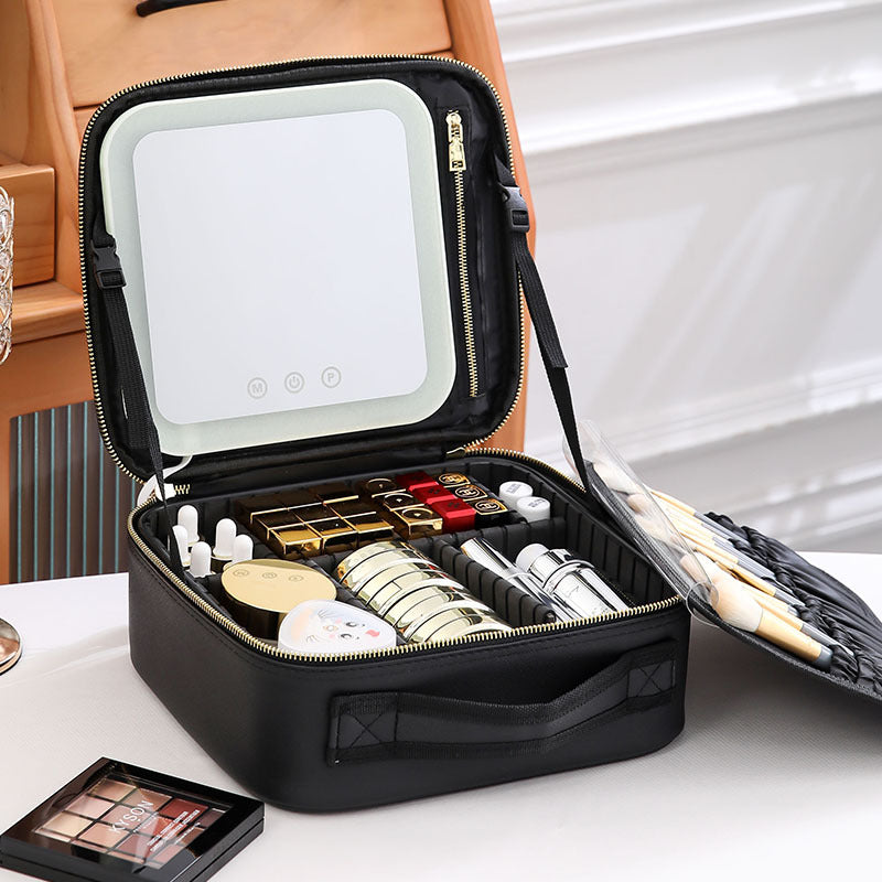Tragbare LED Make-up Aufbewahrungstasche mit Spiegel