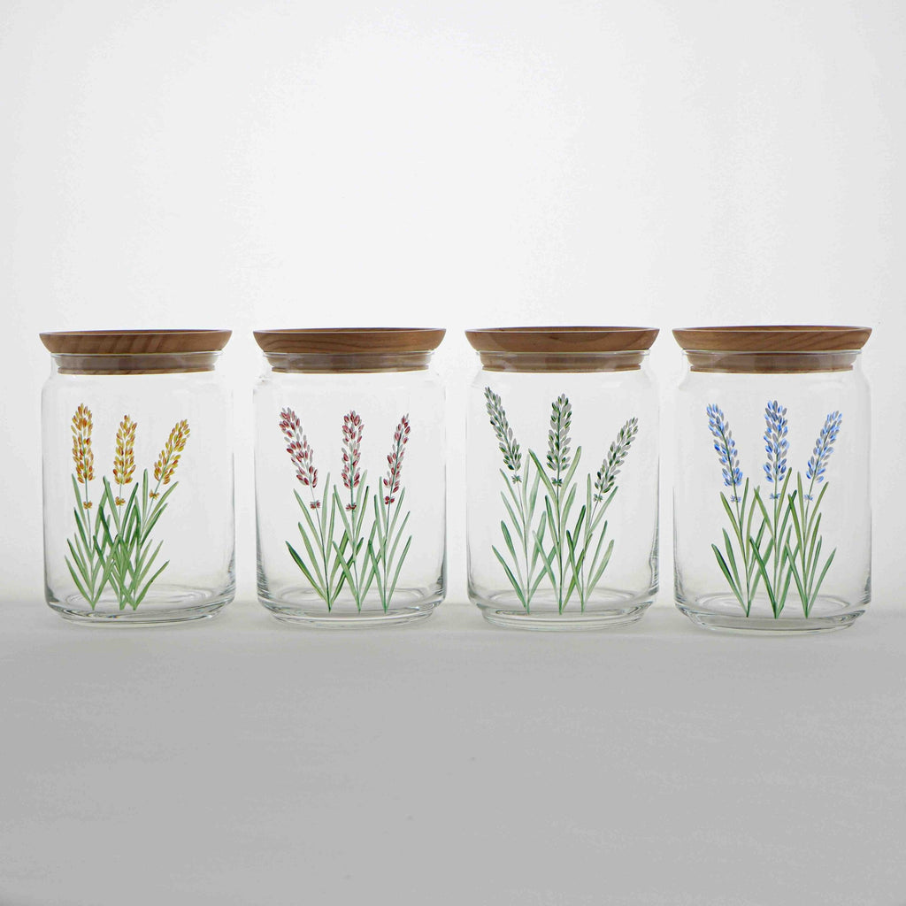 Lavendel - Handbemaltes 1L Glasgefäß