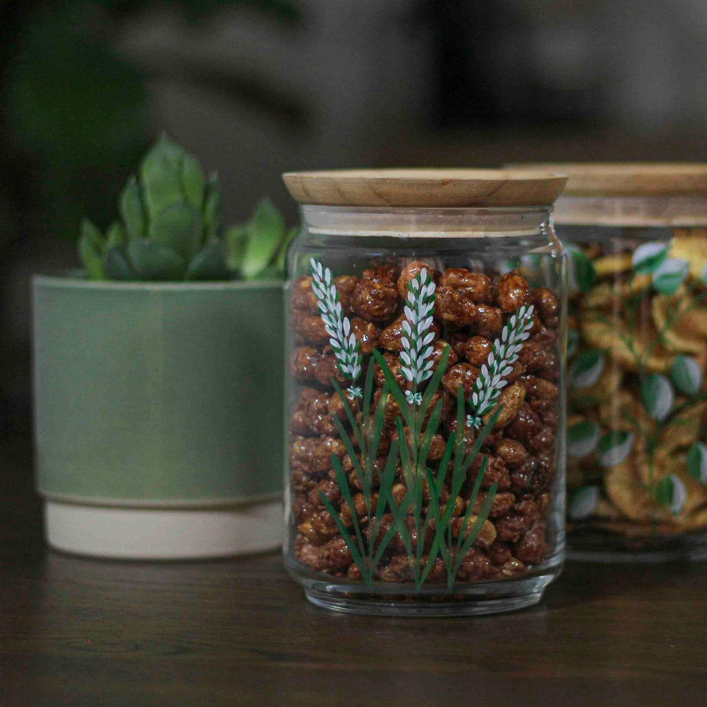 Lavendel - Handbemaltes 1L Glasgefäß