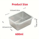6-Piece Stainless Steel Food Containers Set - Leakproof & Stackable