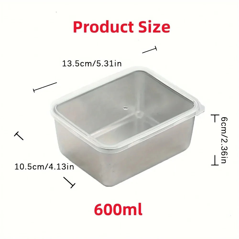 6-Piece Stainless Steel Food Containers Set - Leakproof & Stackable