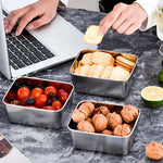 6-Piece Stainless Steel Food Containers Set - Leakproof & Stackable