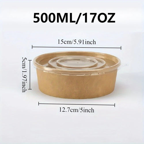 Kraftpapier runde Schalen Einweg Lunch Bento Box mit Deckel für Essenszubereitung