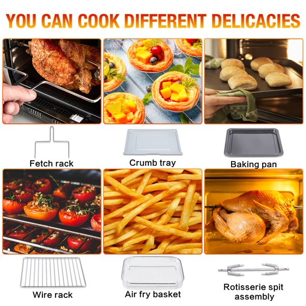 Air Fryer Toaster Oven LCD Countertop with Rotisserie and Dehydrator - TrendNestOfficial