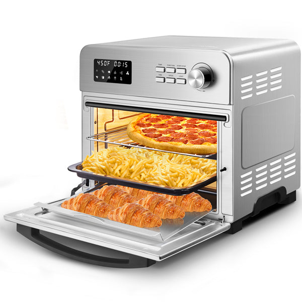 Heißluftfritteusen-Toasterofen mit LCD-Display, Drehspieß und Dörrfunktion