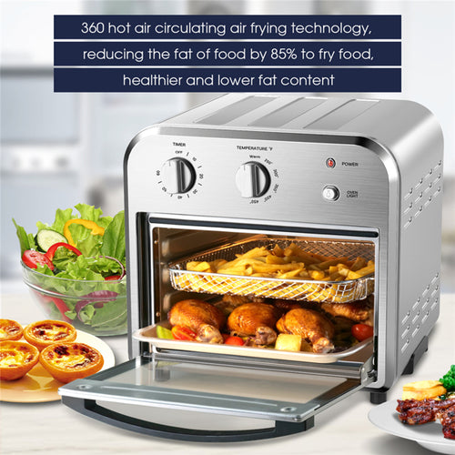 Silberner Heißluftfritteusen-Ofen, 4-Scheiben-Toaster, Heißluftfritteusen-Arbeitsplattenofen