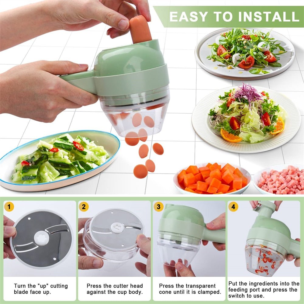 Portable Handheld 4 in 1 Electric Vegetable Slicer - TrendNestOfficial