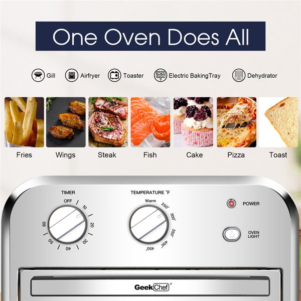 Silver Air Fryer Oven 4 Slice Toaster Airfryer Countertop Oven - TrendNestOfficial