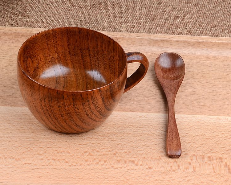 Wooden Coffee Mug and Spoon Set - TrendNestOfficial
