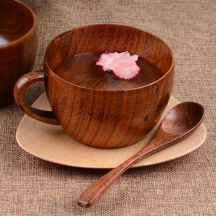 Wooden Coffee Mug and Spoon Set - TrendNestOfficial