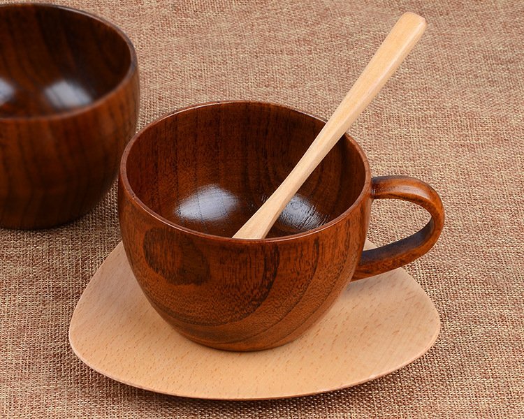 Wooden Coffee Mug and Spoon Set - TrendNestOfficial